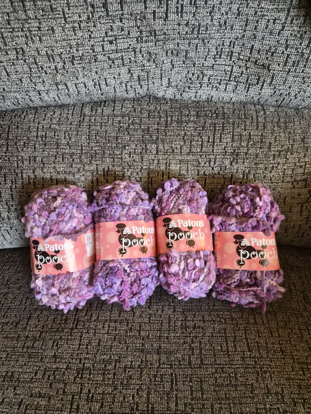 Patons Pooch Chunky Purple Novelty Yarn - Lavender Mix